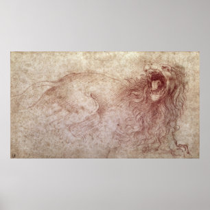 Skizze eines Brüllenlöwes Poster