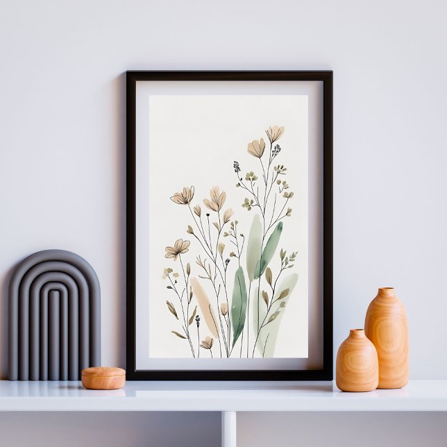 Skizze für Minimalistische Wildblumen - Neutral Bo Poster (Von Creator hochgeladen)