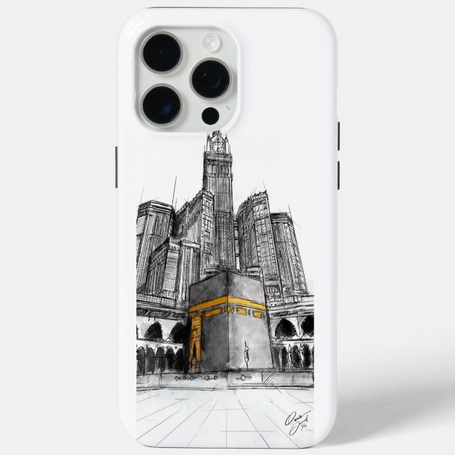 Skizze Kaaba Makkah Islamische Kunst - muslimische Case-Mate iPhone Hülle (Rückseite)