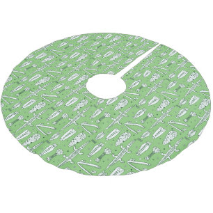 Skizze-Krokodil-Muster Polyester Weihnachtsbaumdecke