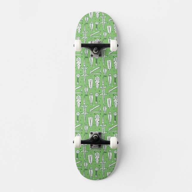 Skizze-Krokodil-Muster Skateboard (Vorderseite)