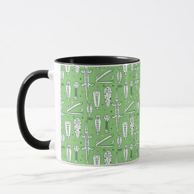 Skizze-Krokodil-Muster Tasse (Links)