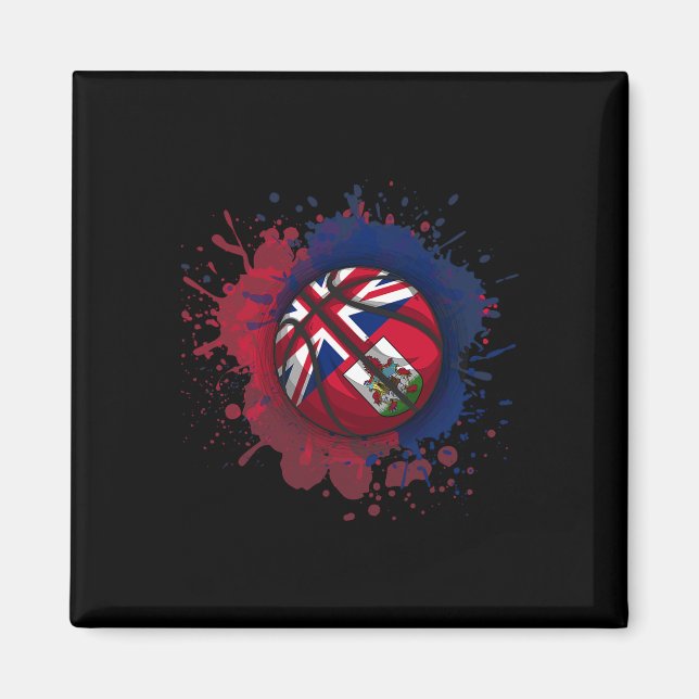 Skizze mit Bermuda-Flagge  Magnet (Vorne)
