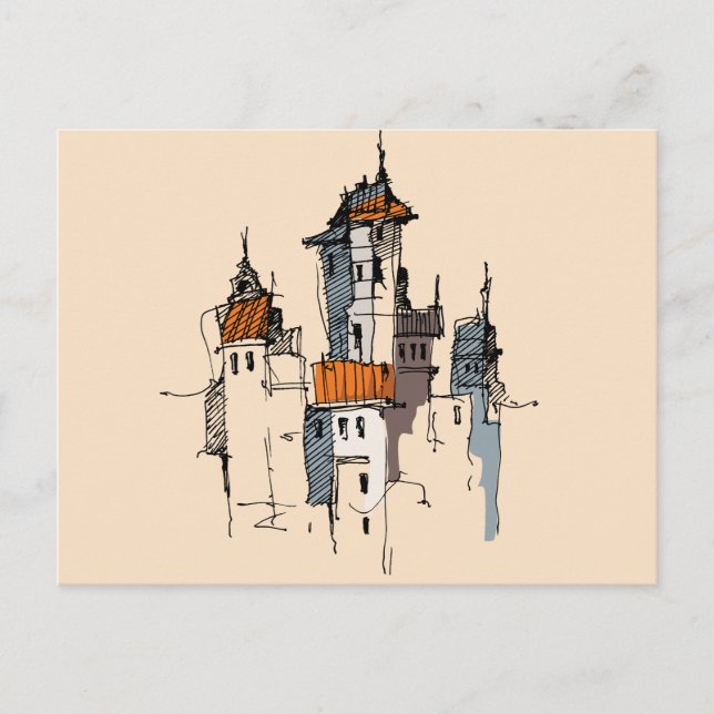 Skizze Postkarte (Vorderseite)
