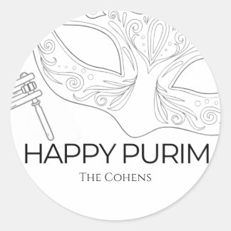 Skizze Purim Etikett Runder Aufkleber