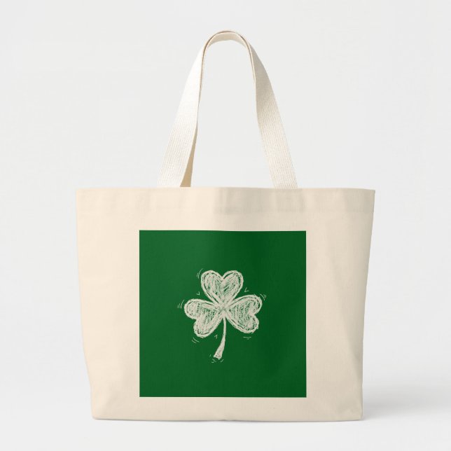Skizze Shamrock Jumbo Stoffbeutel (Vorne)