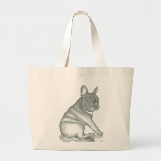 Skizze-Tasche der französischen Bulldogge Jumbo Stoffbeutel (Vorne)