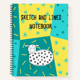 Skizze und ausgekleidet notizbuch