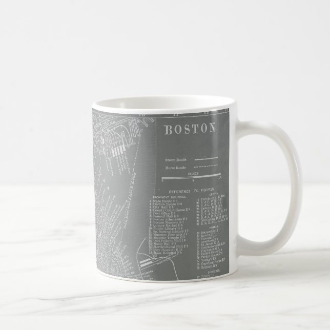 Skizze von Boston City Map Kaffeetasse (Rechts)