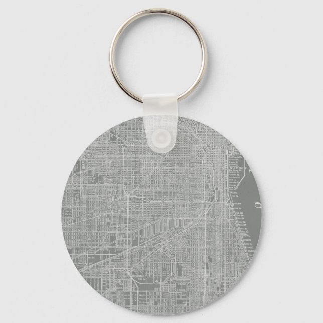 Skizze von Chicago City Map Schlüsselanhänger (Vorderseite)
