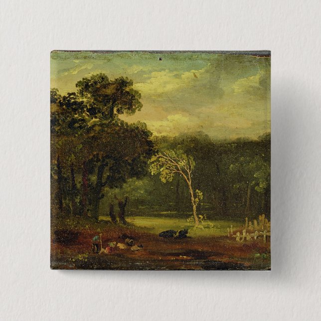 Skizze von der Natur in Sion Park, 1819 (Öl auf Button (Vorderseite)