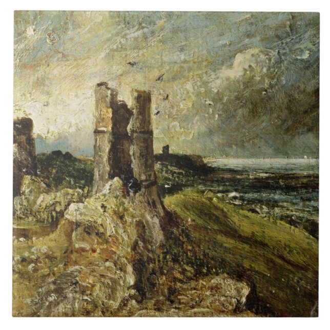 Skizze von Hadleigh Schloss (Vorderseite) (Öl auf Fliese (Vorderseite)