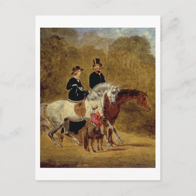 Skizze von Königin Victoria, The Prince Consort &  Postkarte (Vorderseite)