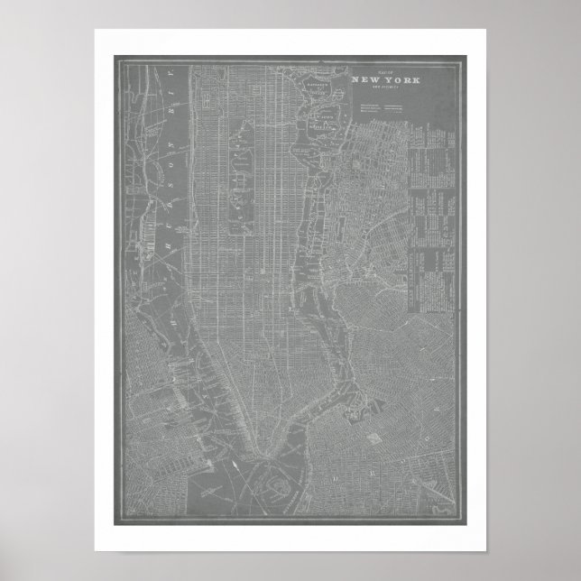 Skizze von New York City Map Poster (Vorne)
