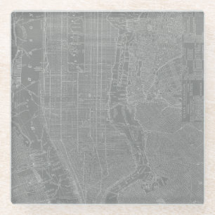 Skizze von New- York Citykarte Glasuntersetzer