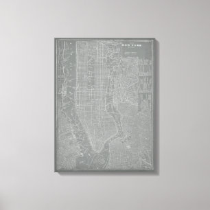 Skizze von New- York Citykarte Leinwanddruck