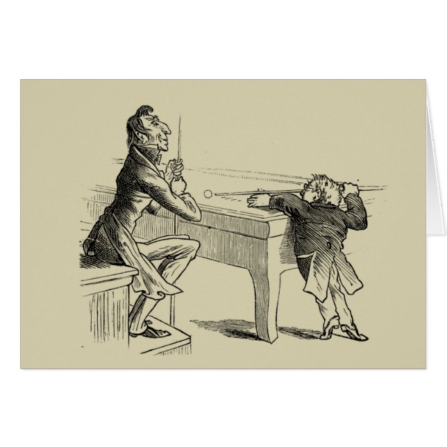 Skizze von zwei Männern, die Pool spielen (Vorderseite (Horizontal))