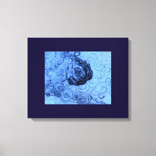 Skizzedruck "des blauen Rosen-Traums" auf Leinwand