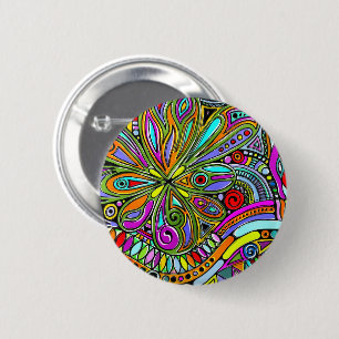Skizzen Fantasy Art - Abstrakte Blume 1 Button