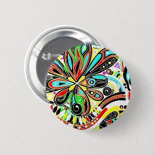 Skizzen Fantasy Art - Abstrakte Blume 3 Button