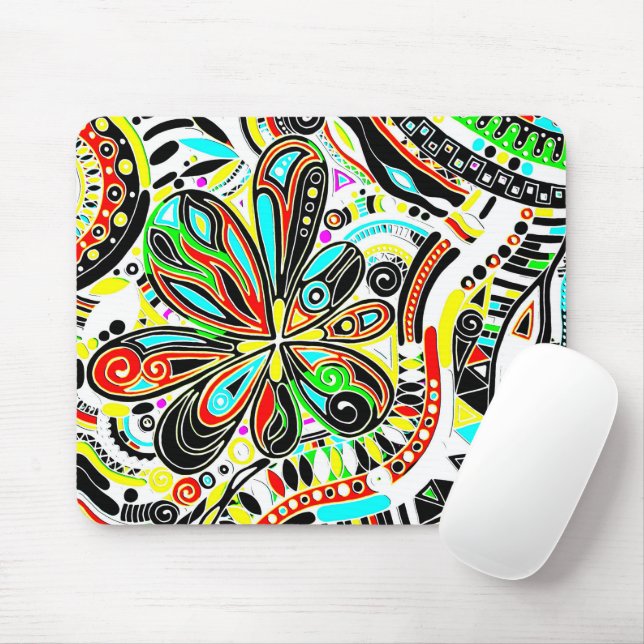 Skizzen Fantasy Art - Abstrakte Blume 3 Mousepad (Mit Mouse)