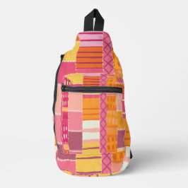 Skizzenbuch-Marken - Texturierte mehrfarbige Strei Crossbody Bag