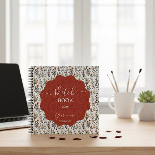 Skizzenbuch mit luxuriösen floralen Designs und Ku Notizbuch