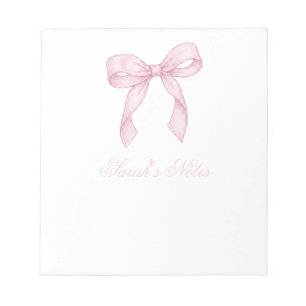 Skizzenhaftes Rosa Unordentliches Schleifen Coquet Notizblock