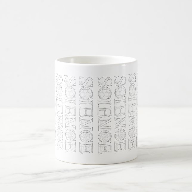Skizzenmuster der Wissenschaftstypografie Kaffeetasse (Mittel)