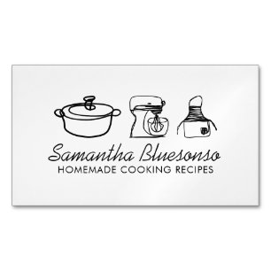 Skizzieren Sie das Kochen Bäckerei hausgemachtes E Magnetische Visitenkarte
