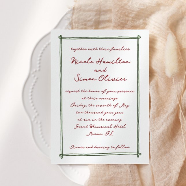 Skizzierrahmen, handgezeichnete Hochzeit Einladung (Von Creator hochgeladen)