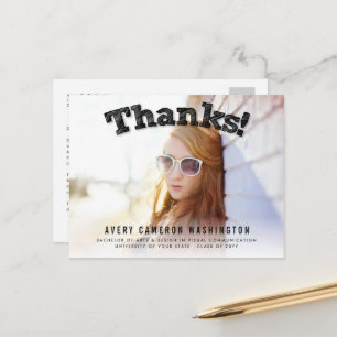 Skizziert Danke Foto Moderne Abschluss Danke Postkarte