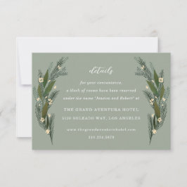 Skizzierte Blume Blätter Grünflächen Details RSVP Karte