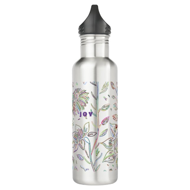 Skizzierte Blume Edelstahlflasche (Links)