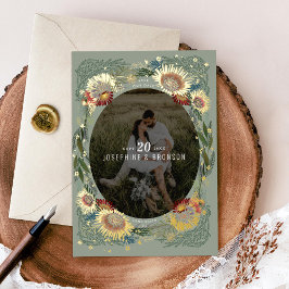 Skizzierte Blume Einzigartiges Foto Save the Date  Folieneinladung