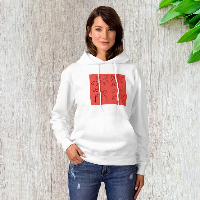 Skizzierte Blume Hoodie (Von Creator hochgeladen)