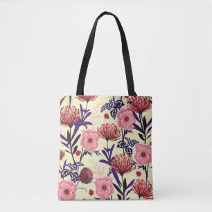 Skizzierte Blume in hellen Farben nahtlos p Tasche