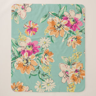 skizzierte Blume in hellen Farben - nahtloser Hint Sherpadecke