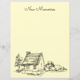 Skizzierte Hütte Scrapbook Paper oder Stationery