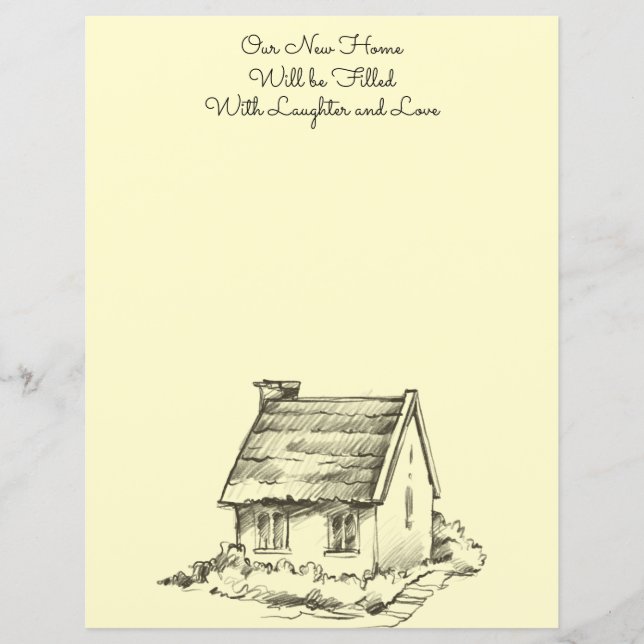 Skizzierte Hütte Scrapbook Paper oder Stationery (Vorderseite)