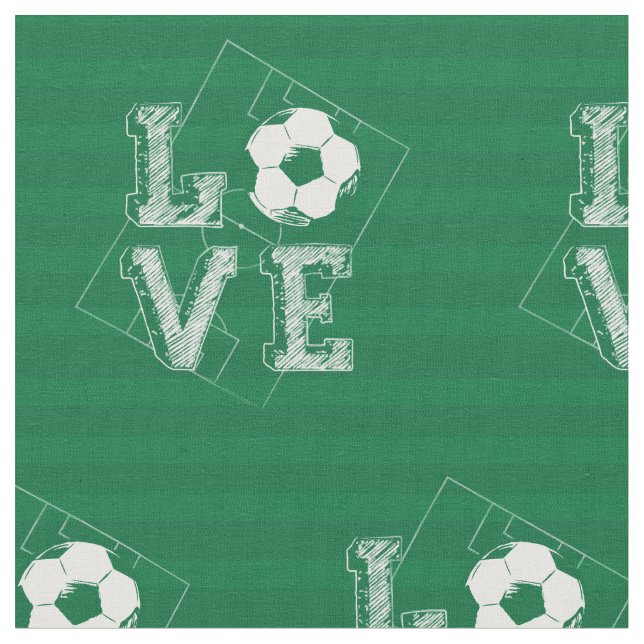 Skizzierte Liebe Soccer Stoff (Nahaufnahme)