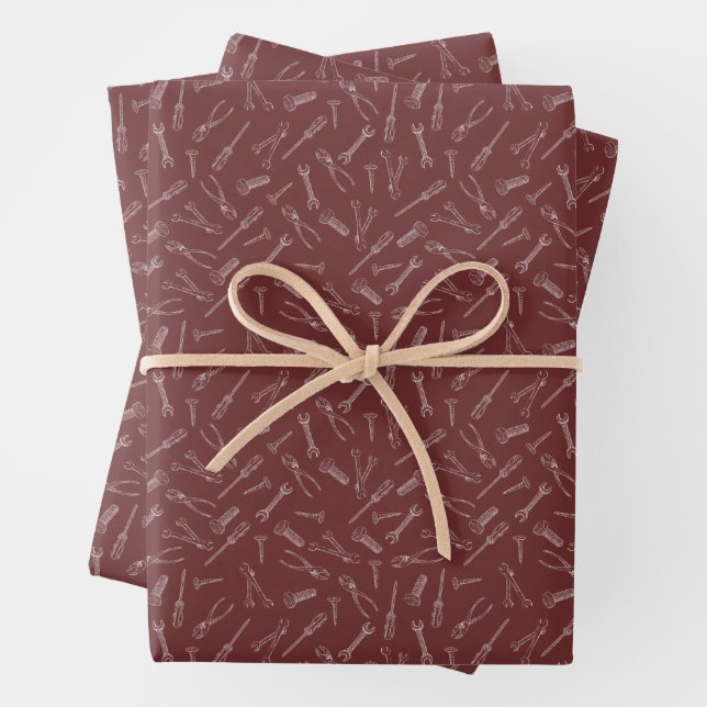 Skizzierte Tools zu Sangria Geschenkpapier Set (Beispiel)
