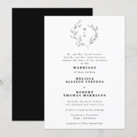 Skizzierte Trauung formale Schwarz-Weiß-Hochzeit