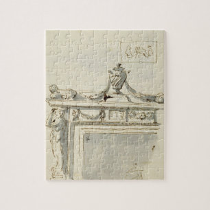 Skizzierter Entwurf für einen Kamin (Stift u.