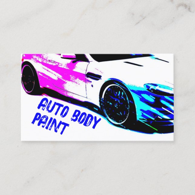 Skizzierter Race Car Auto Body Paint Service Visitenkarte (Vorderseite)