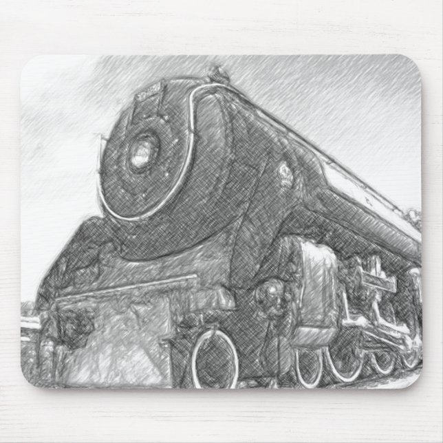 Skizzierter Zug-Motor Mousepad (Vorne)