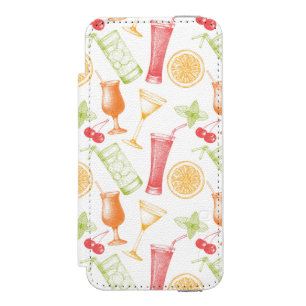 Skizziertes Cocktail-Muster Incipio Watson™ iPhone 5 Geldbörsen Hülle