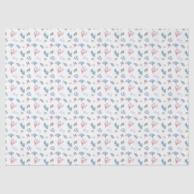Skizziertes Tissue of Christmas Botanicals Seidenpapier (Vorderseite)
