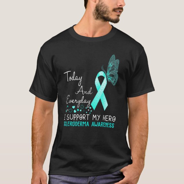 Skleroderma Awareness I support my hero Butterfly T-Shirt (Vorderseite)