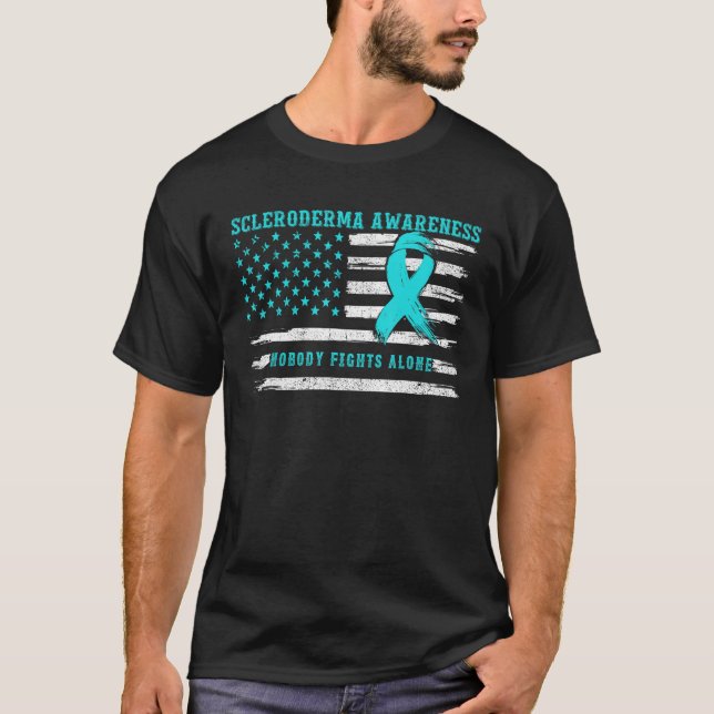 Skleroderma Awareness Niemand kämpft allein Amerik T-Shirt (Vorderseite)
